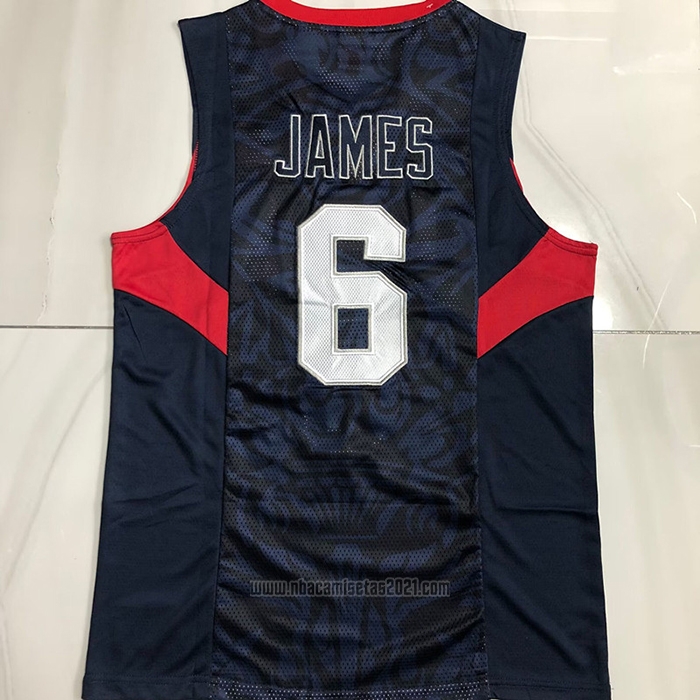 Camiseta USA 2008 LeBron James #6 Azul